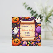 Invitation Halloween Éffrayant Night Bash : Rejoignez-nous po (Debout devant)