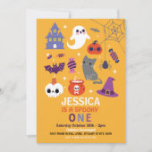 Invitation Halloween Éffrayant ONE 1er anniversaire fête (Devant)