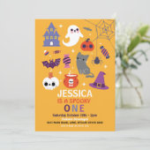 Invitation Halloween Éffrayant ONE 1er anniversaire fête (Debout devant)