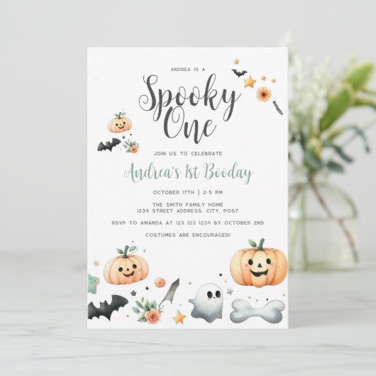 Invitation Halloween Éffrayant premier (Debout devant)