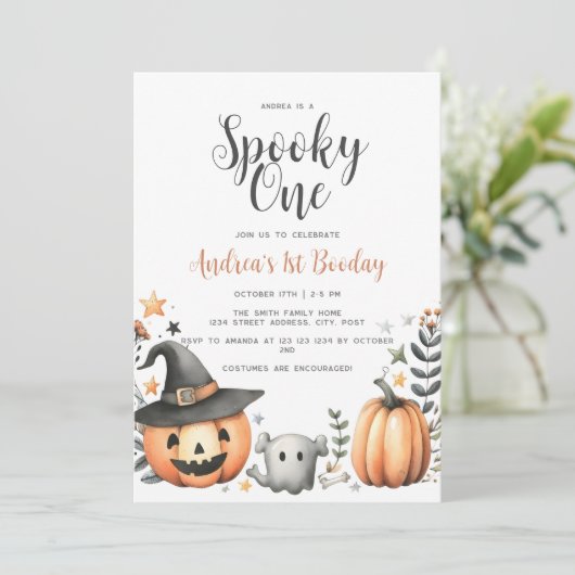 Invitation Halloween Éffrayant premier (Debout devant)