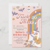 Invitation Halloween Éffrayant rose Super Fantôme Anniversair (Devant)