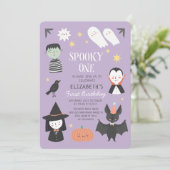 Invitation Halloween Éffrayant un premier anniversaire (Debout devant)