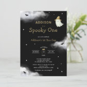 Invitation Halloween Éffrayant un premier anniversaire (Debout devant)