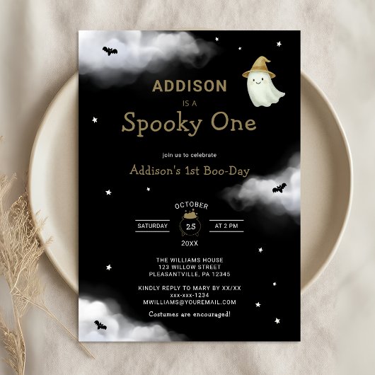 Invitation Halloween Éffrayant un premier anniversaire