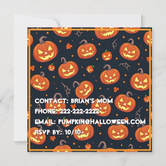 Invitation Halloween effrayante – Venez passer une (Dos)