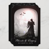 Invitation Halloween Elégant Amour Silhouette Mariage Invitat (Devant / Derrière)