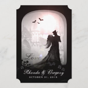 Invitation Halloween Elégant Amour Silhouette Mariage Invitat