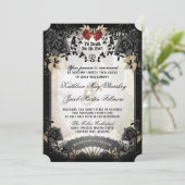 Invitation Halloween Elegante Black Rose Réception Retour (Debout devant)