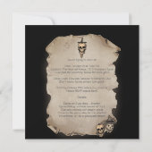 Invitation Halloween élégante, robe de squelette, danse et co (Dos)