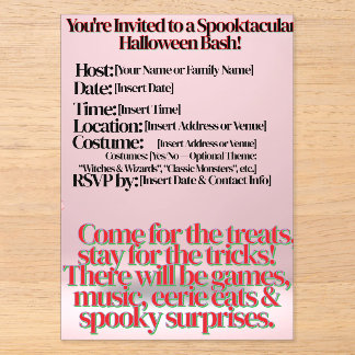 Invitation Halloween en acrylique