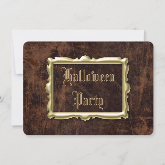 Invitation Halloween en cuir vintage (Devant)