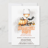 Invitation Halloween en verre de vin citrouille (Devant)