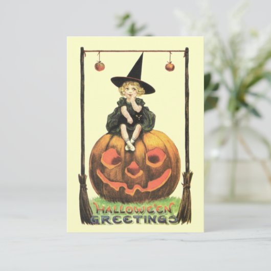 Invitation Halloween enchantant vintage (Debout devant)