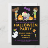 Invitation Halloween Enfants Zombies Citrouille Fête Éffrayan (Devant)