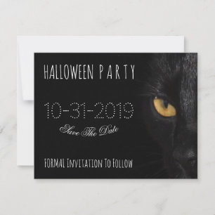 Invitation Halloween Enregistrer la date Scary Cat
