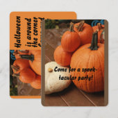 Invitation Halloween est au coin de la rue célébraye citrouil (Devant / Derrière)
