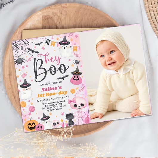 Invitation Halloween Fantôme 1er Anniversaire Photo