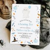 Invitation Halloween fantôme bleu 2e anniversaire