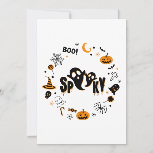 Invitation Halloween Fantôme Effrayant (Devant)
