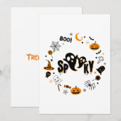 Invitation Halloween Fantôme Effrayant (Devant / Derrière)