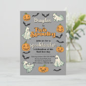 Invitation Halloween Fantôme éffrayant automne deuxième anniv (Debout devant)