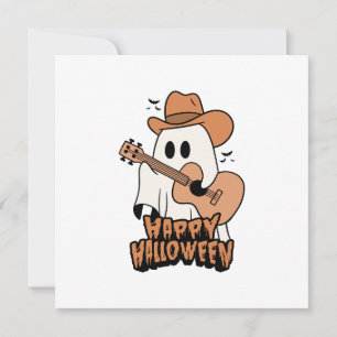 Invitation Halloween fantôme jouant de la guitare