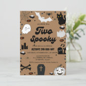 Invitation Halloween fantôme super Deux Éffrayant 2e annivers (Debout devant)