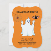 Invitation Halloween fantôme Trumpy, araignée et c (Devant)