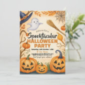 Invitation Halloween | Fantômes et cimetière hanté (Debout devant)