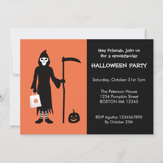 Invitation Halloween Faucheuse (Devant)