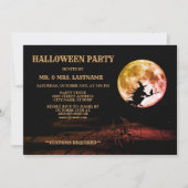 Invitation Halloween fête Black Night Pleine lune effrayant (Devant)