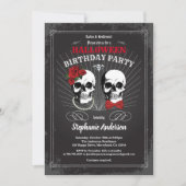 Invitation Halloween fête d'anniversaire adulte gothique noir (Devant)