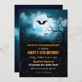 Invitation Halloween, fête d'anniversaire Hallowee (Devant / Derrière)