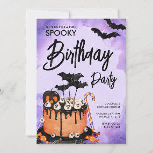 Invitation Halloween fête d'anniversaire personnalisé