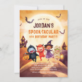 Invitation Halloween fête d'anniversaire Spooktacular (Devant)