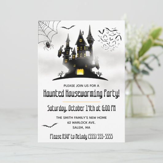 Invitation Halloween, Fête de Pendaison de Crémaillère Ensorc (Debout devant)