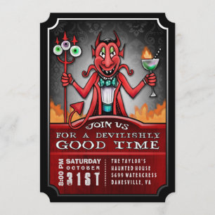 Invitation Halloween fête délirante bon temps amusant Invitat