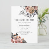 Invitation Halloween Fête des mariées florale rose gothique (Debout devant)