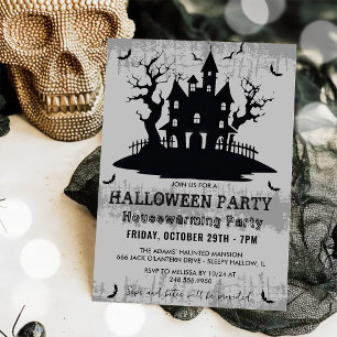 Invitation Halloween Fête du réchauffement de la maison Grey