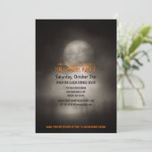 Invitation Halloween fête Éffrayant Lune cimetière (Debout devant)