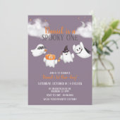 Invitation Halloween Fête Éffrayante d'un anniversaire (Debout devant)