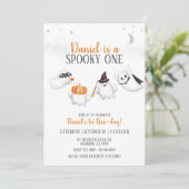 Invitation Halloween Fête Éffrayante d'un anniversaire (Debout devant)