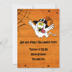 Invitation Halloween fête fun ghost personnalisable dessin an