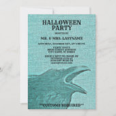 Invitation Halloween fêter crayon vert Éffrayant (Devant)