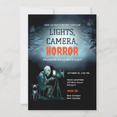 Invitation Halloween fêter film d'horreur nuit Ghoul Black Ca (Devant)