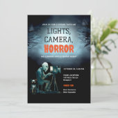 Invitation Halloween fêter film d'horreur nuit Ghoul Black Ca (Debout devant)