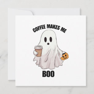 Invitation Halloween fêteuse au café fantôme