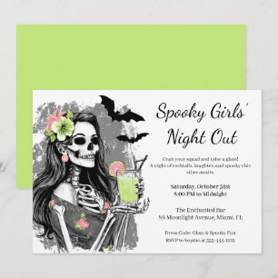 Invitation Halloween Filles Nuit dehors   Cocktail éffrayant