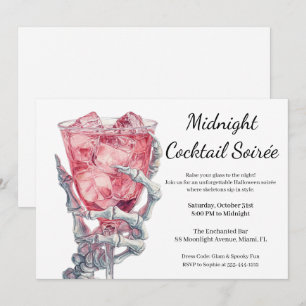 Invitation Halloween Filles Nuit dehors Cocktail éffrayant